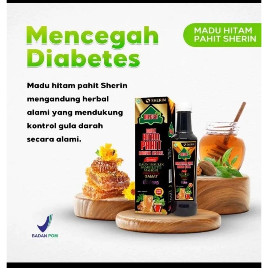 MADU PAHIT PLUS GAMAT GOLD  - Madu Hitam Pahit  mecca 470 gr