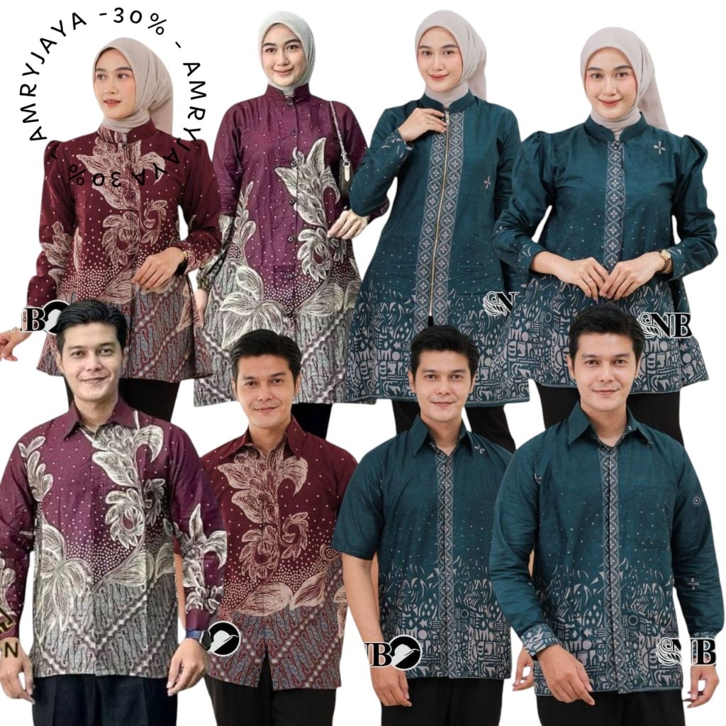 Maura Couple - Sania Ruffle Batik Couple Ori Ndoro Jowi DNT Garansi Termurah / Batik Solo / Batik Pe