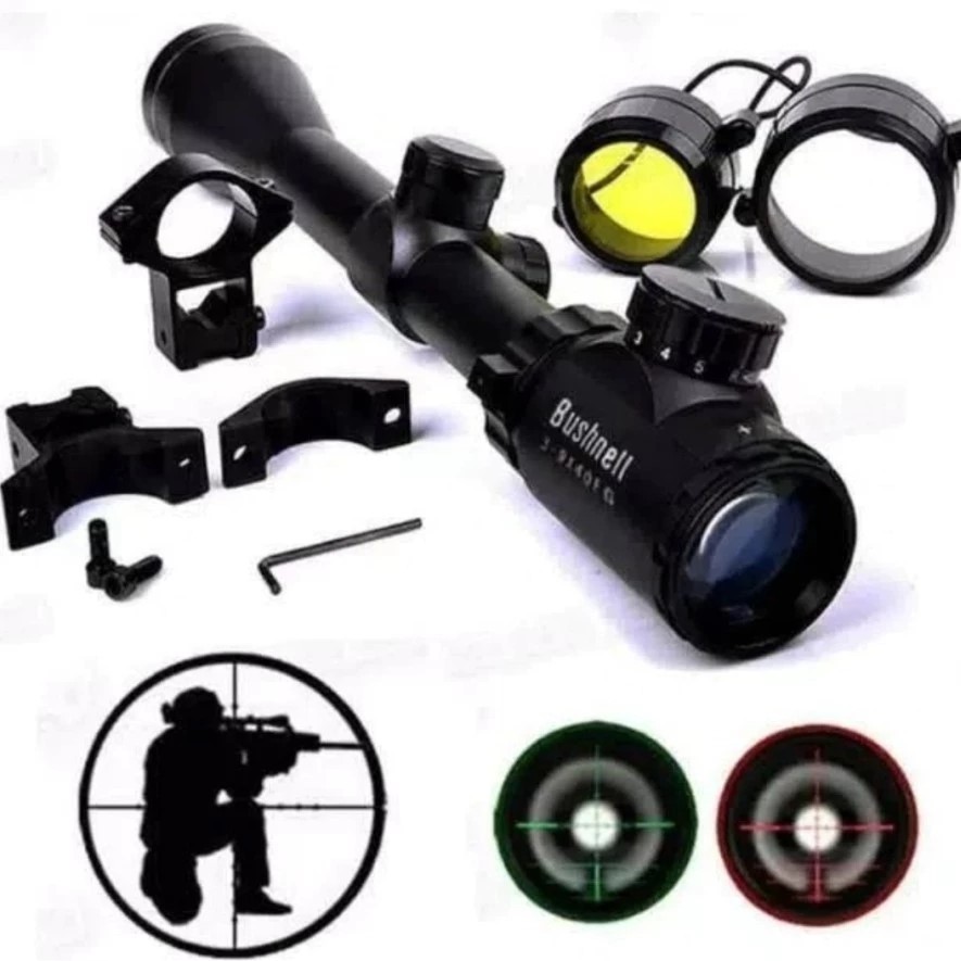 Teleskop Senapan Angin Bushnell 3-9x40EG Tutup Tali, Tahan Getaran Berkualitas