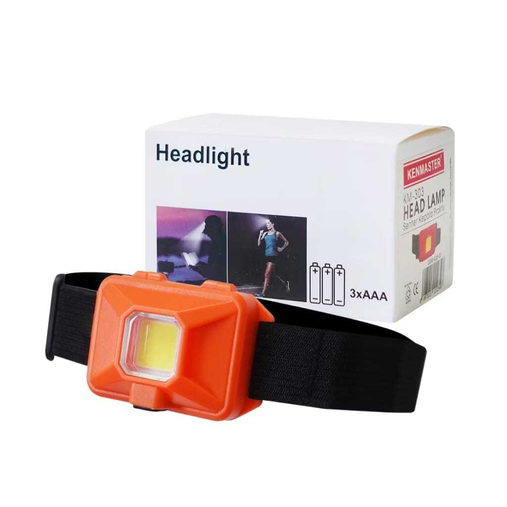 Senter Kepala, Senter Kenmaster NEW Senter Kepala - Head Lamp KM-303 , KM- 302 Sensor Lampu LED