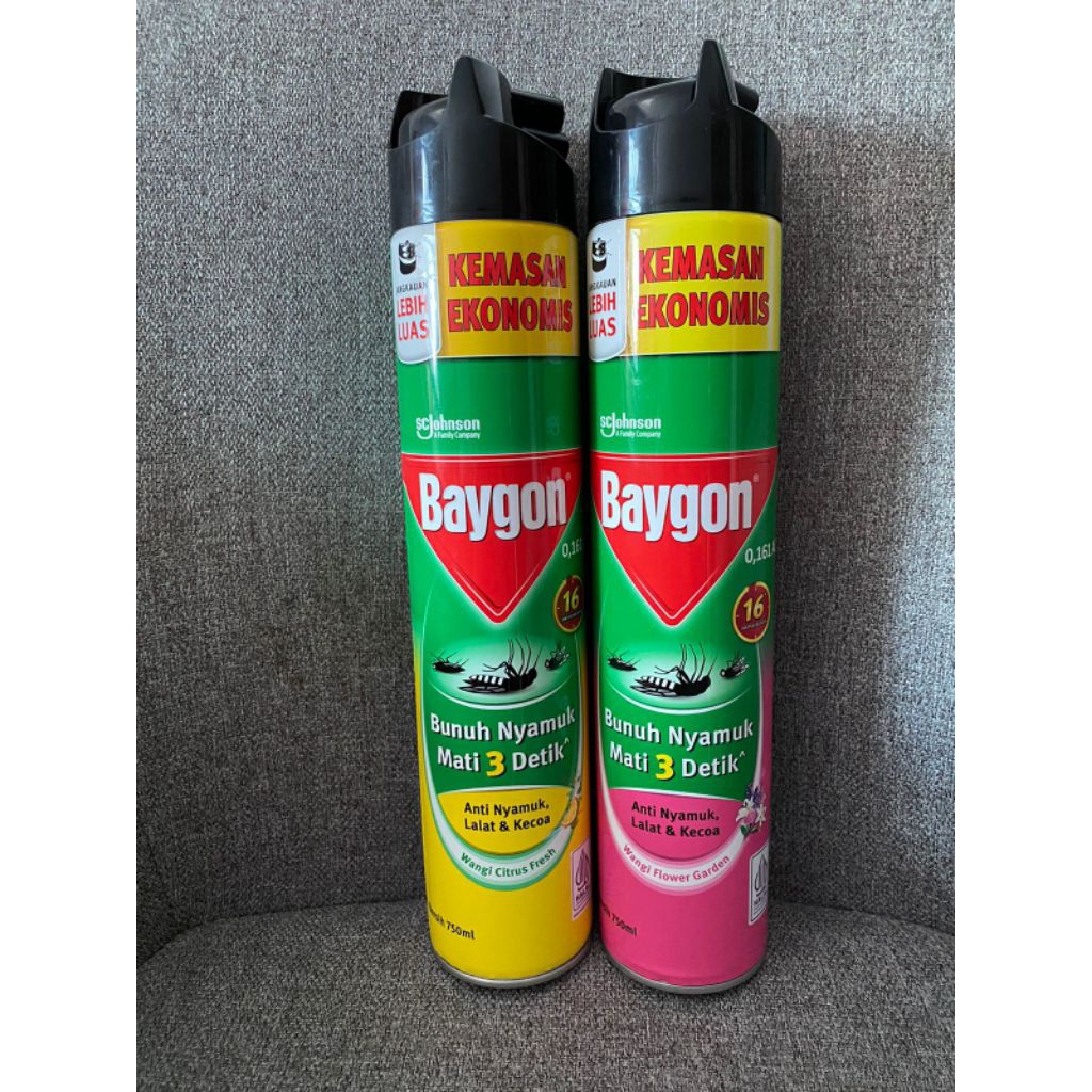 Baygon Anti Nyamuk, Lalat, dan Kecoa 750ml | Semprotan Nyamuk