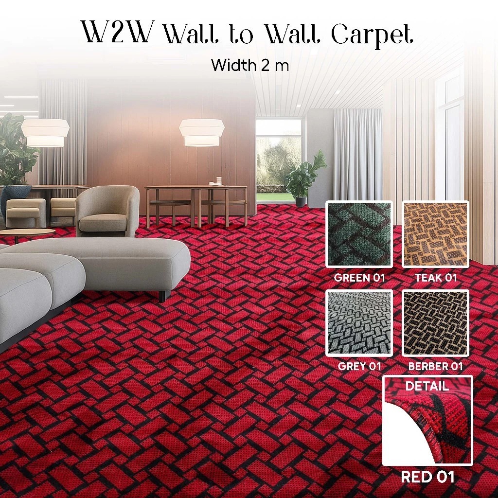 W2W Carpet Width 2m SKY RUG Karpet Meteran Lebar 2M , Karpet Kantor, Karpet Hotel