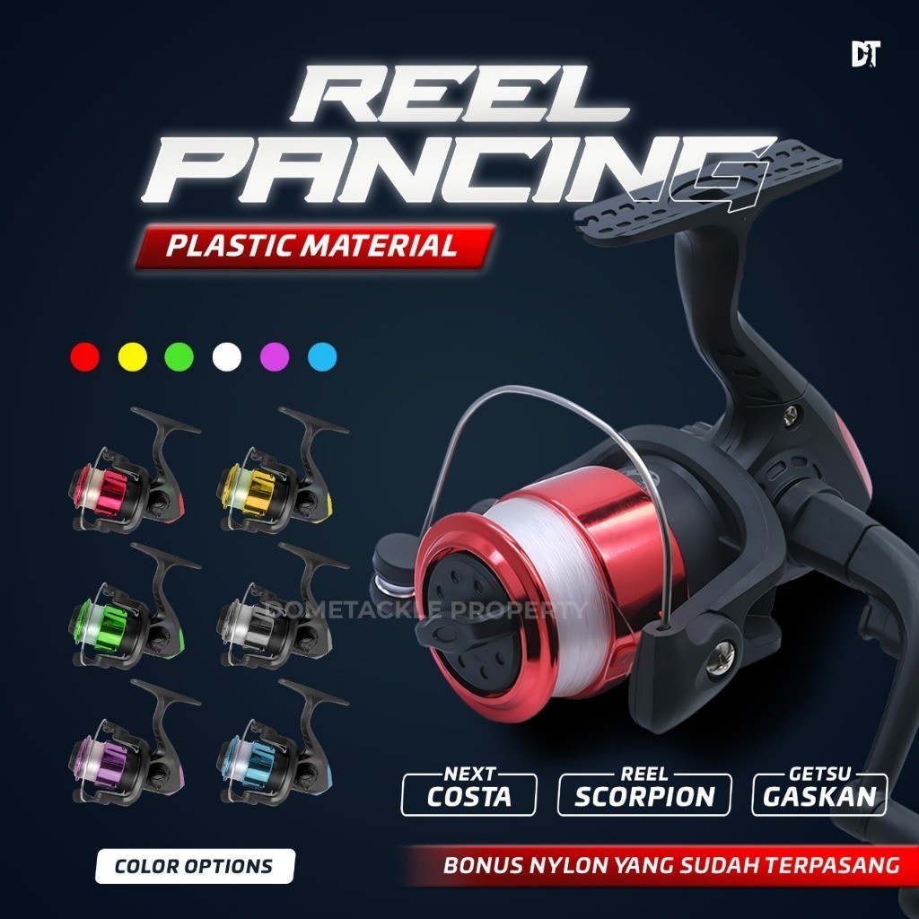 Reel Next Costa Scorpion Gaskan FX 200 Reel Pancing Plastik Spinning 4 Ball Bearing Bonus Senar Panc