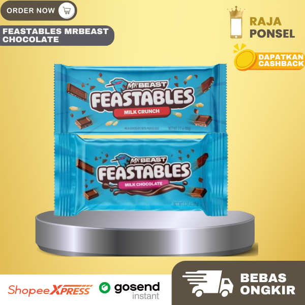 MrBeast Feastables Chocolate 100% Original - NEW VERSION Mr Beast Coklat