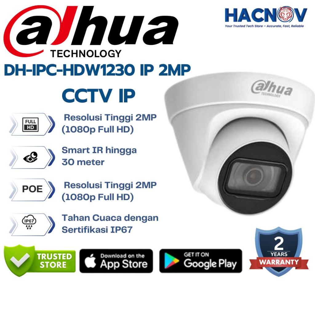 Dahua HDW 1230 CCTV Camera CCTV DH-IPC-HDW1230 Indoor 2MP HD 1080p