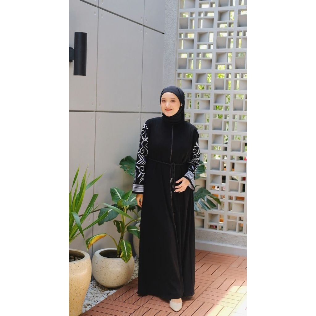 Abaya NAYUMA Jubah Hitam Arab Turki Turky Maroko Mesir Saudi Madinah Dubai India Murah Umroh Haji Me