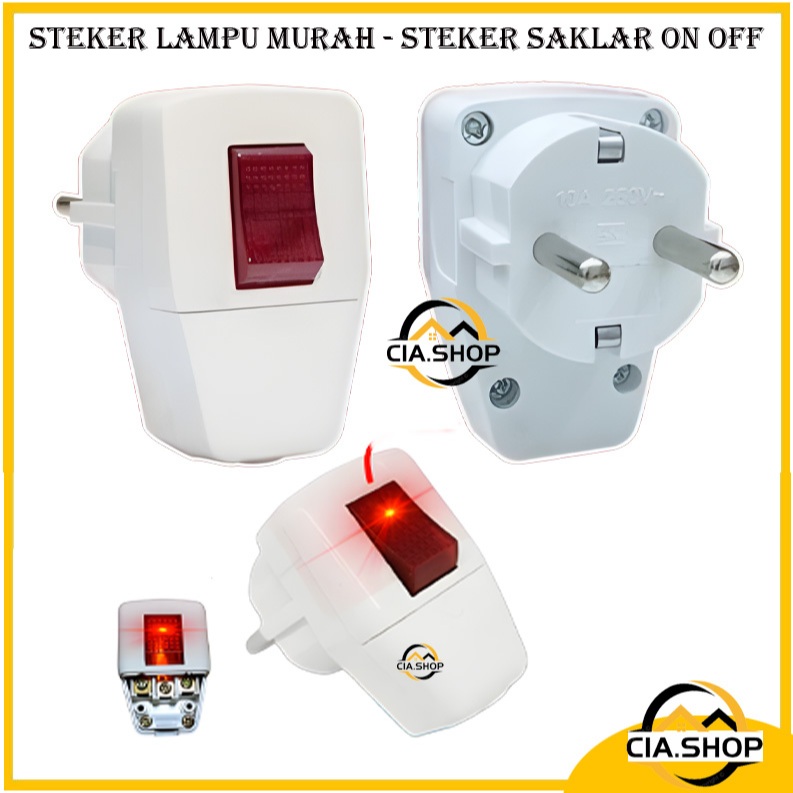 Steker Lampu Murah - Steker Saklar On Off - Steker Arde Listrik