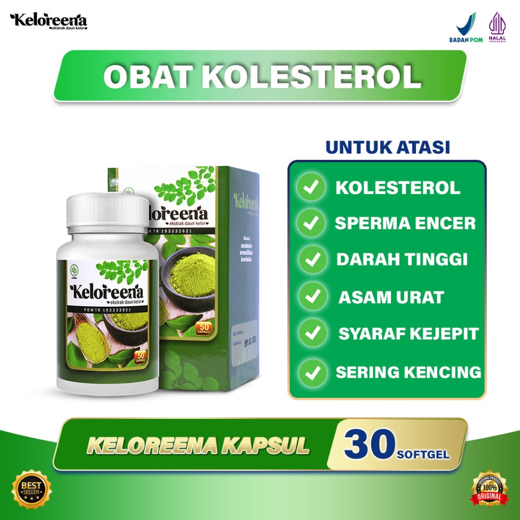 Keloreena Ekstrak Moringa Oleifera - Obat Syaraf Kejepit Asam Urat Darah Tinggi Sering Kencing dan S