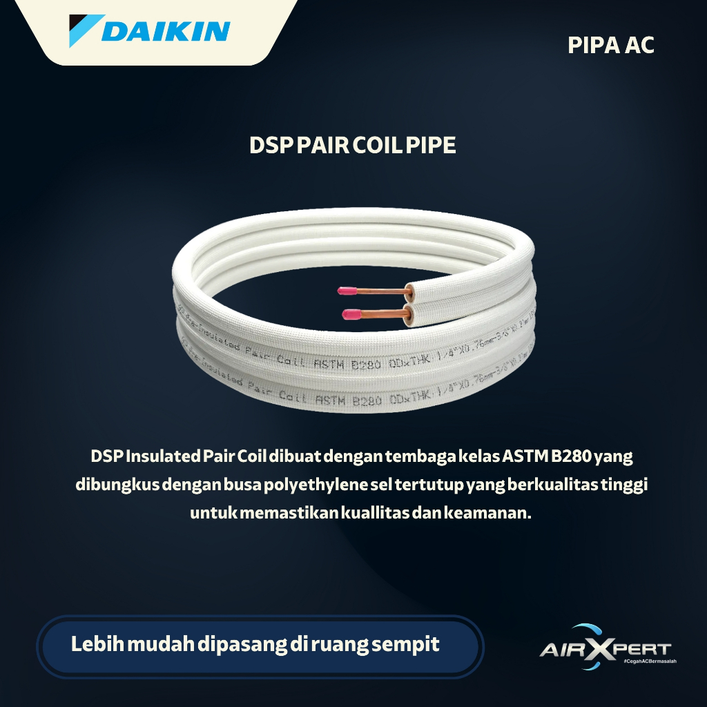 Daikin DSP Pipa Pair Coil Garansi Resmi