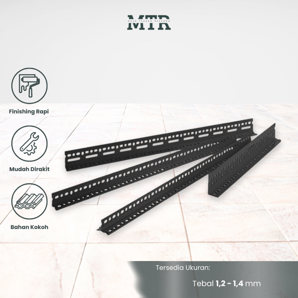 Besi Siku Lubang Bahan Rak Gudang Etalase Toko Laundry 2 Meter Susun Tingkat Serbaguna