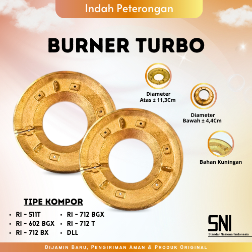 BURNER KOMPOR GAS RINNAI TURBO/BURNER KOMPOR RINNAI/BURNER KUNINGAN