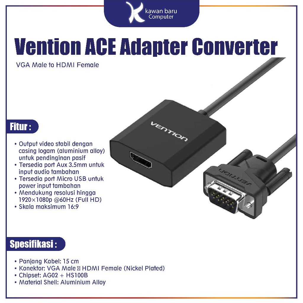 Vention ACE Adapter Converter VGA Male to HDMI Female  Bandung