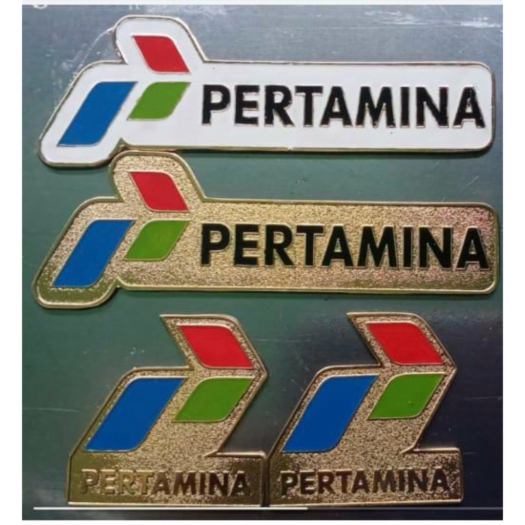 pin custom logo pertamina full colour dan sepuh emas