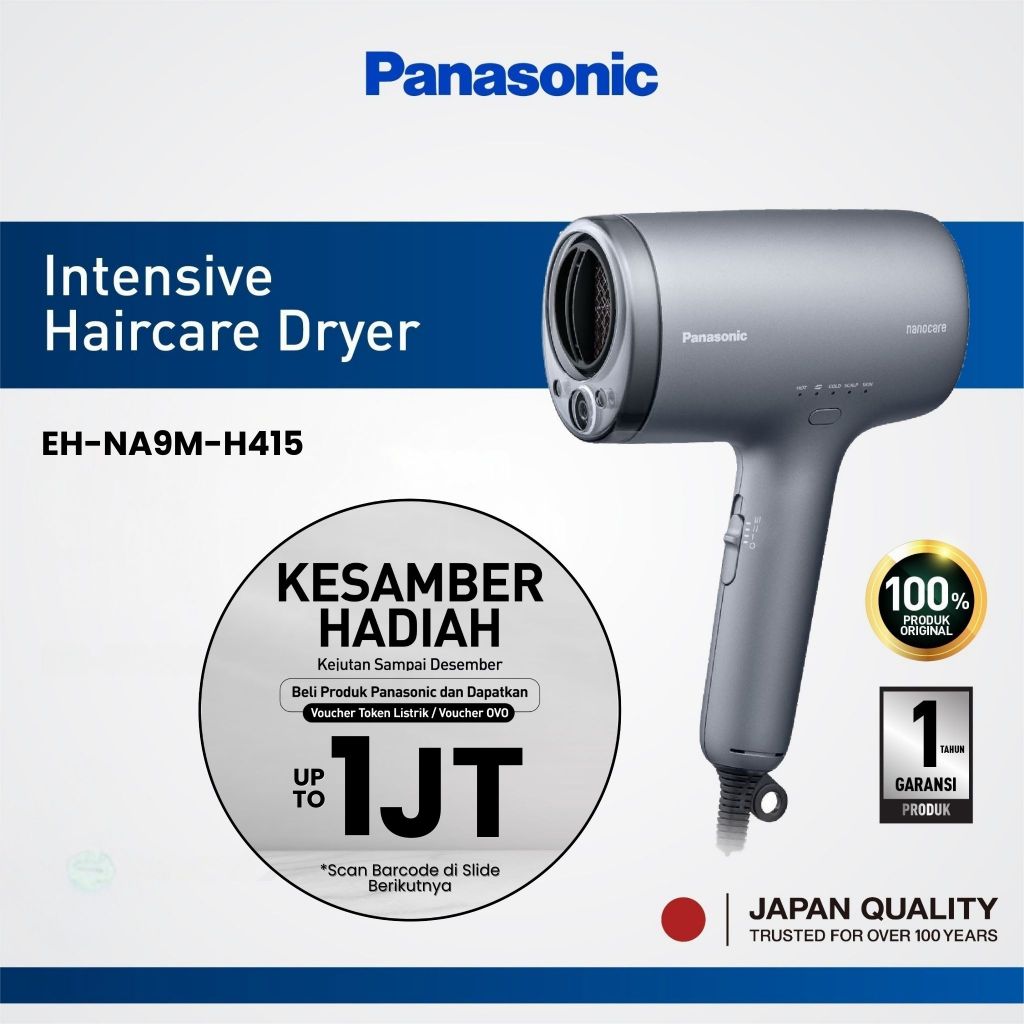Panasonic EH-NA9M-H415 Nanocare Hair Dryer - Deep Grey