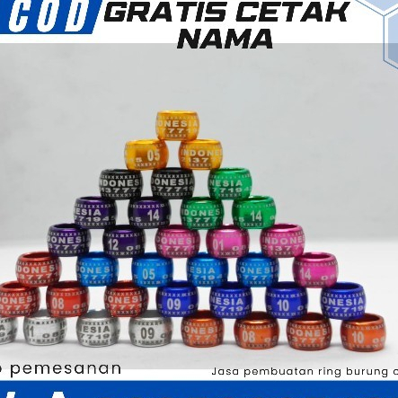 RING BURUNG MERPATI DEWASA 9MM DONAT 46   | CUSTOM CETAK NAMA | MERPATI
