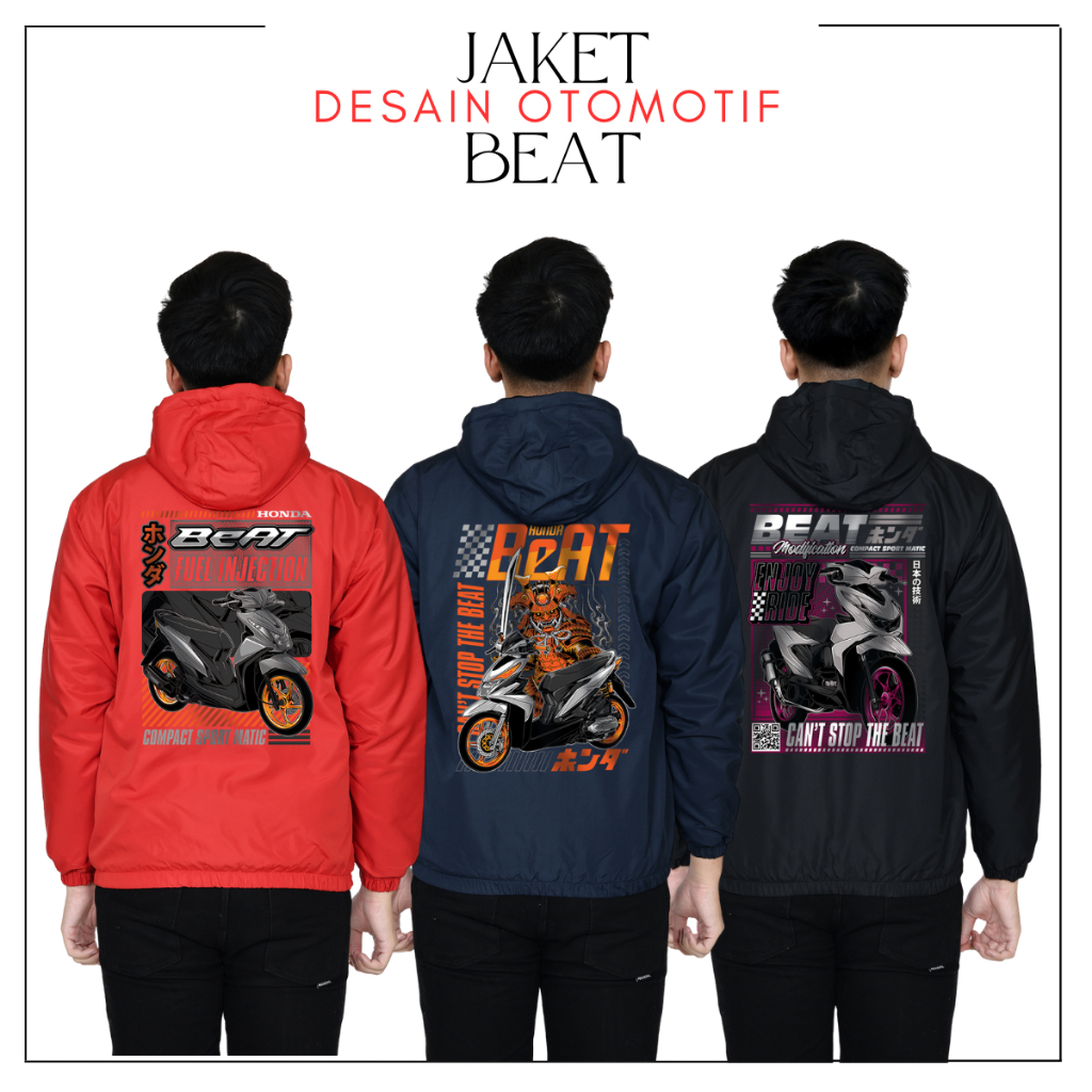 Jaket Pria Honda Beat Custom Jaket Motor Beat Jaket Pengendara Jaket Klub Motor Wp Parasut