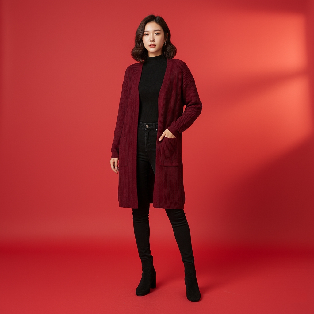 Lizzy Outfit Cardigan Rajut Panjang Belle Korean Style Rajut Wanita