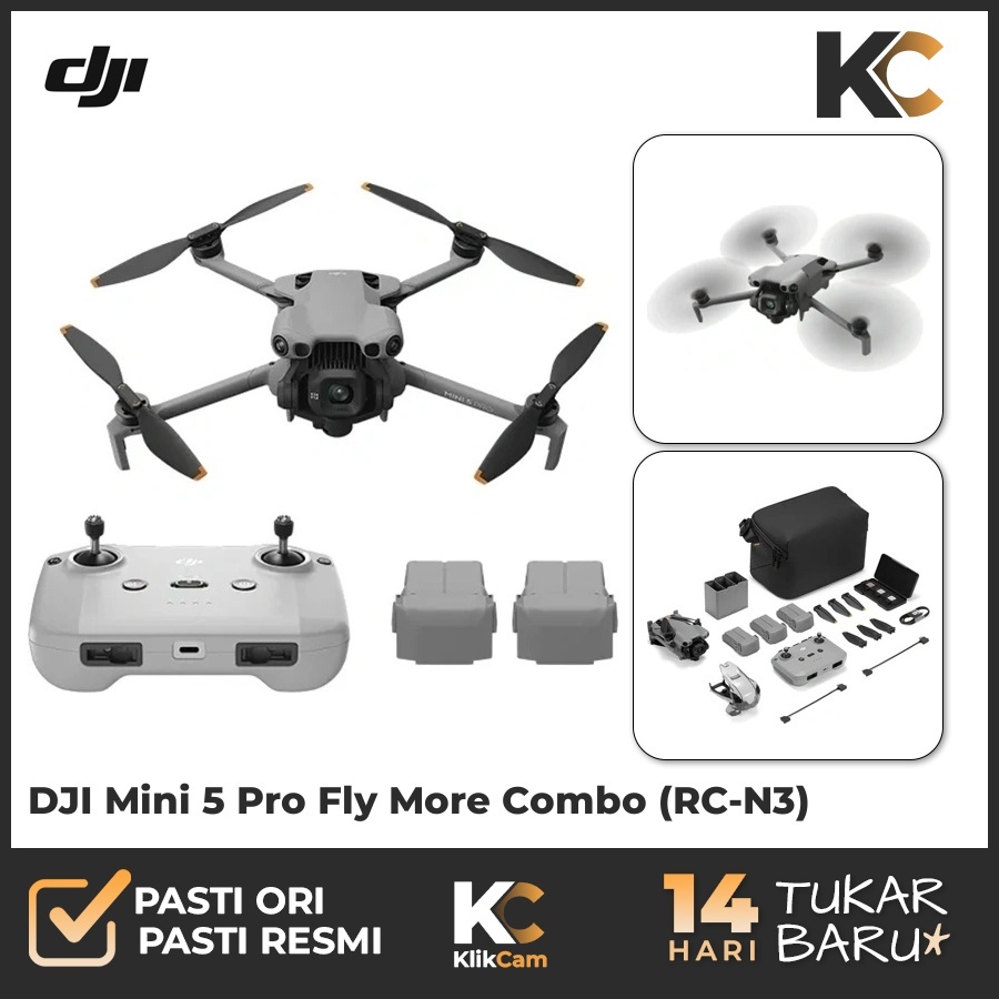 DJI Mini 5 Pro Fly More Combo with RC-N3 Drone Camera DJI Mavic Mini 5 Pro Kamera Drone Garansi