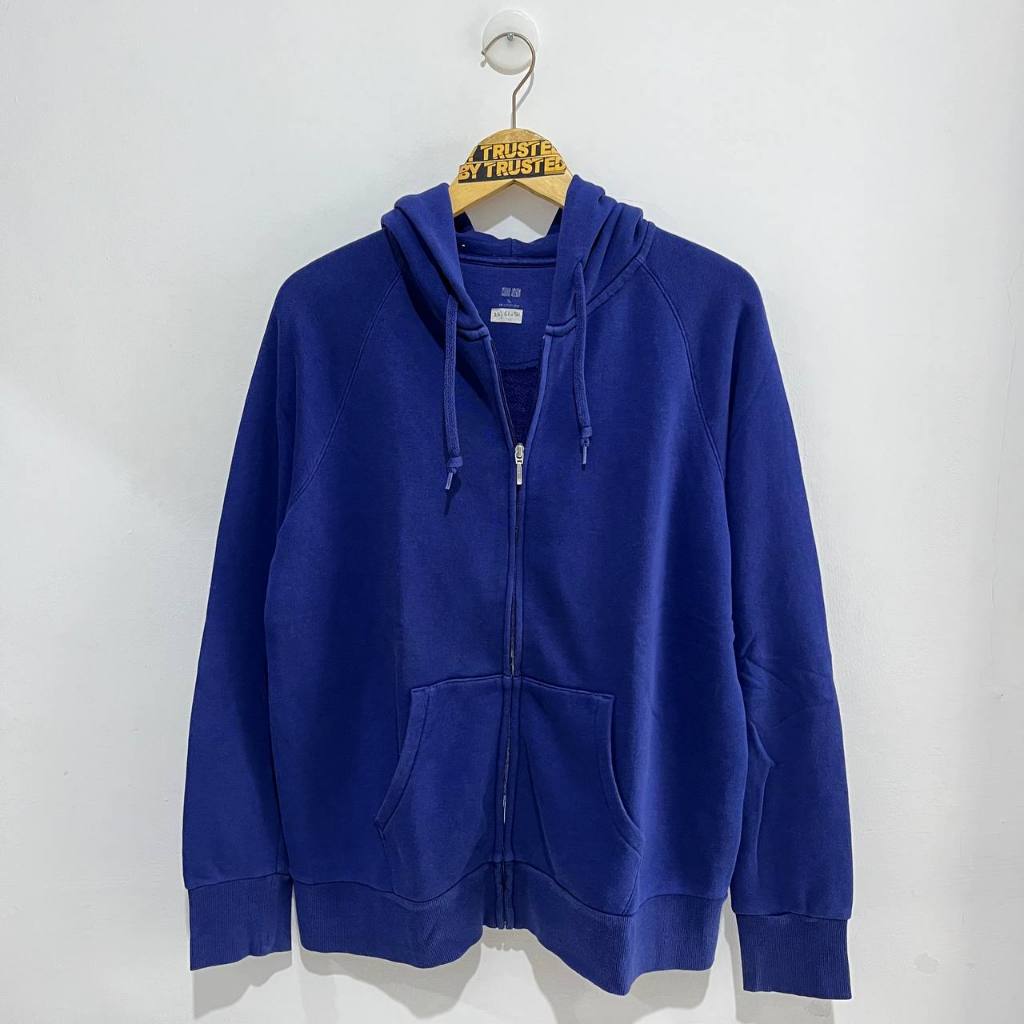 UNIQLO Zip Hoodie Biru Electric - UNIQLO Ziper Blue Electric - UNIQLO Biru Elektrik - [size M]