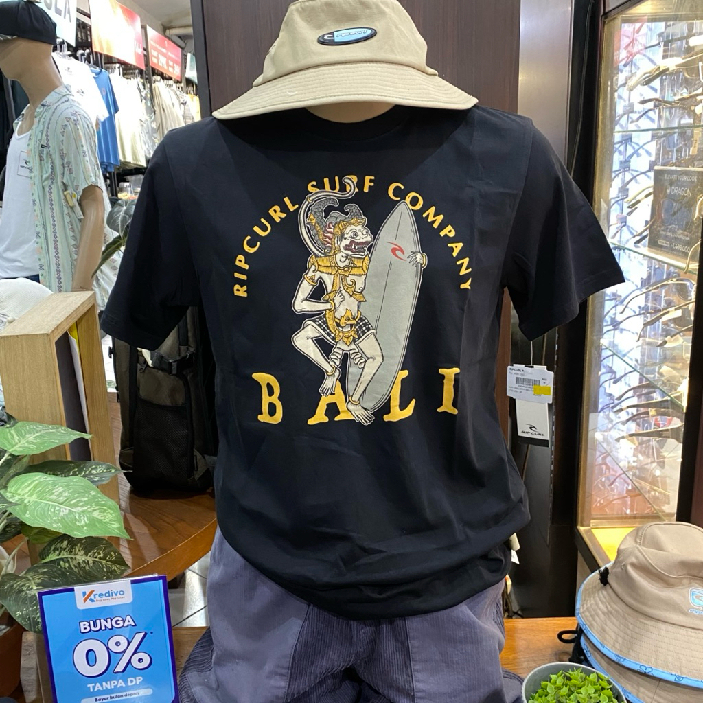 Kaos Ripcurl Hanuman Bali Tee Black Original