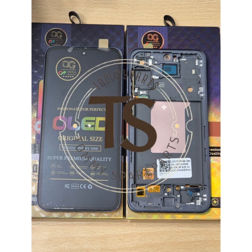 LCD TOUCHSCREEN OG OLED PLUS FRAME SAMSUNG GALAXY A55 5G A556 A556E 6.6 FINGERPRINT FUNGSI
