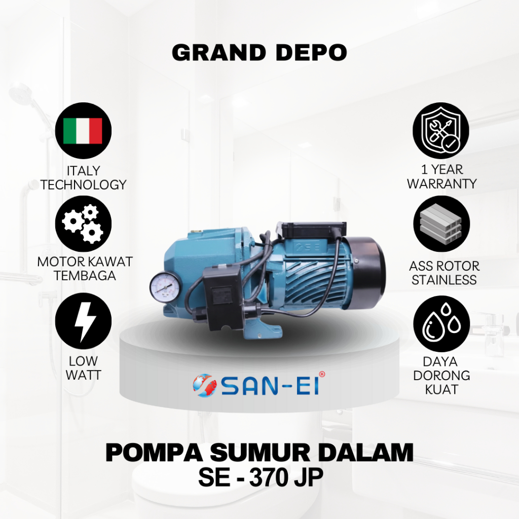 San Ei Pompa Air Sumur Dalam SE 370 JP - Tanpa Tabung / Pompa Air Jet Pump San Ei