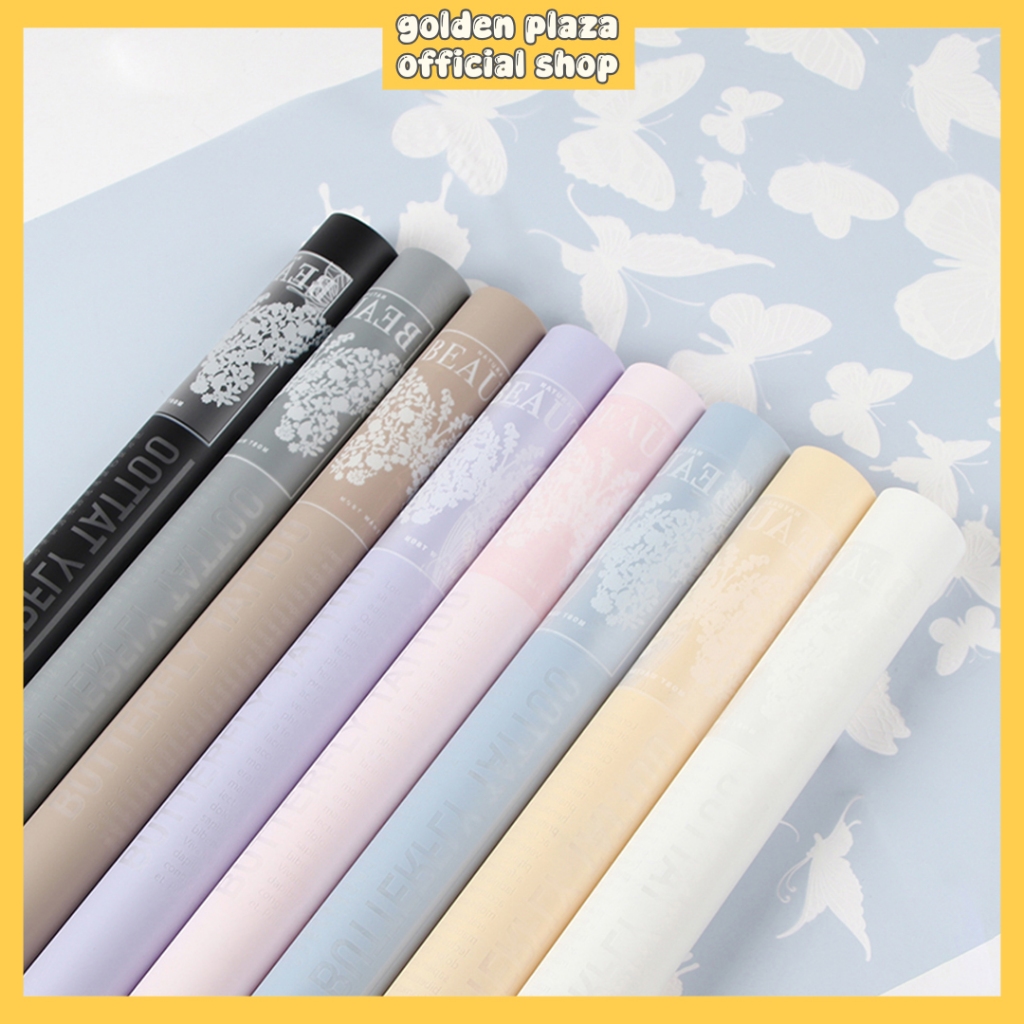 Flower Wrapping Paper Cellophane Motif Butterfly Kupu Kupu Kertas Buket Bunga Cellophane Florist Cel