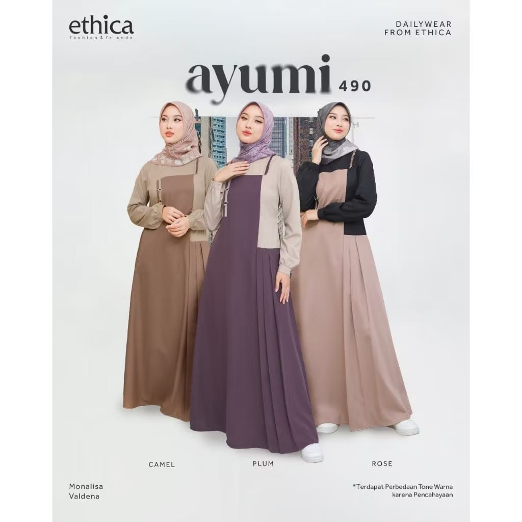 GAMIS ETHICA AYUMI 490 BANYAK WARNA GESER_GAMIS ETHICA TERBARU_GAMIS ETHICA SIMPEL ELEGANT_gamis eth