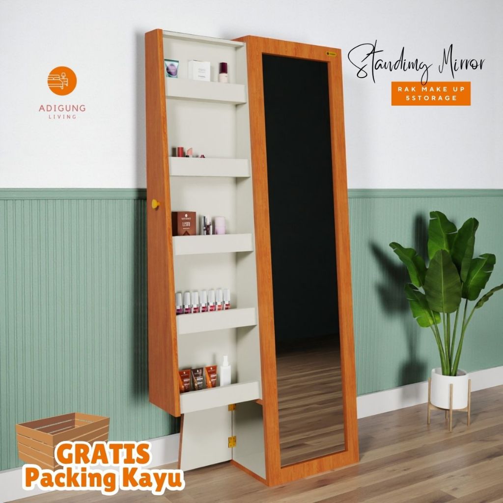 Standing Mirror Rak Kosmetik & Skincare-Lemari Rias Cermin Berdiri EstetikA2.Mira