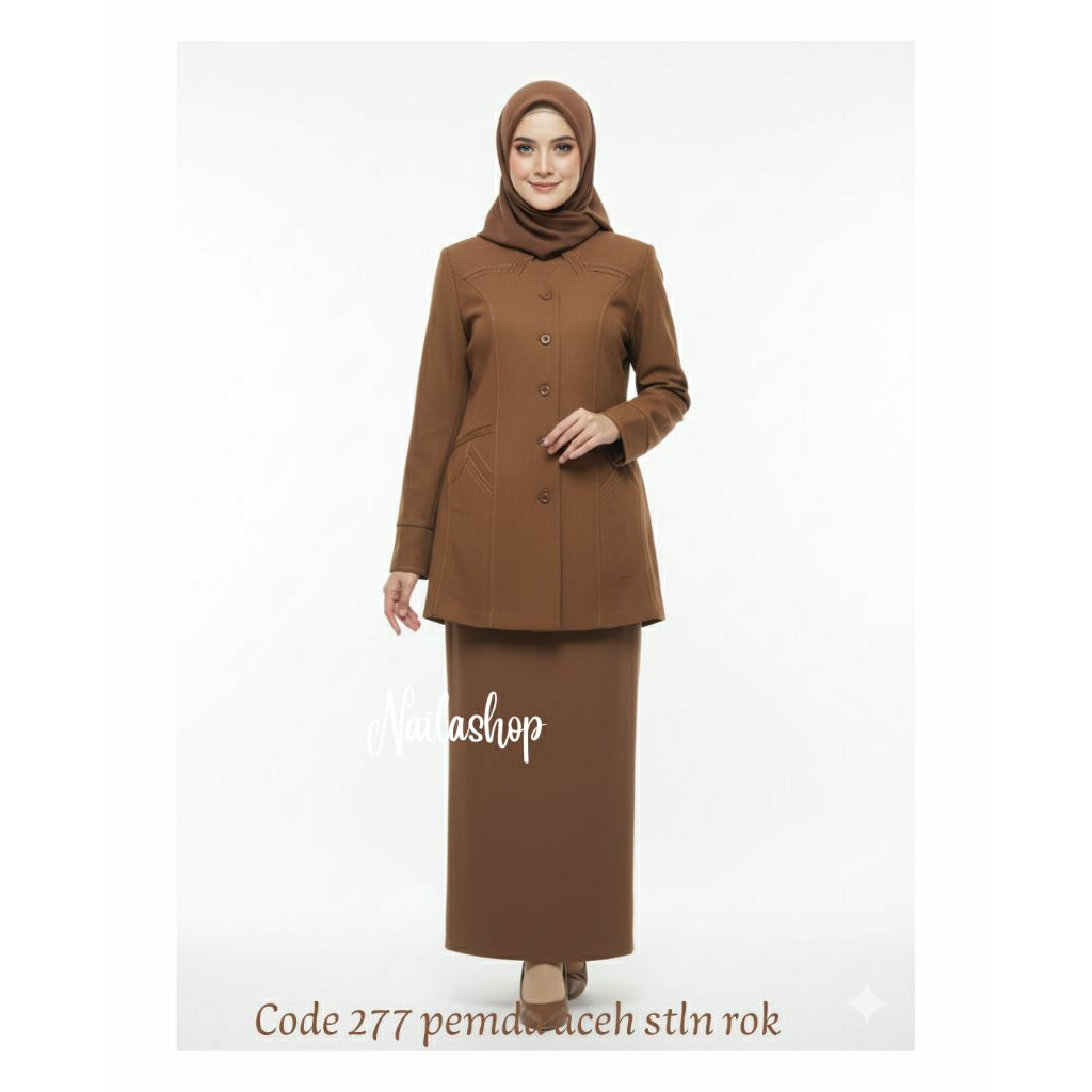 EXCLUSIVE TERLARIS SET BAJU BLAZER SERAGAM PNS/PEMDA ACEH (GELAP) & TERANG (MUDA) WANITA READY CELAN