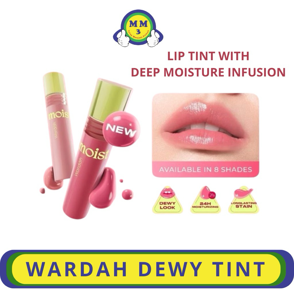 [LIP TINT ANTI PANAS DALAM] WARDAH Moist Dew Tint 3 g - Bibir Lembab - Tahan 24 Jam - Liptint Lip St