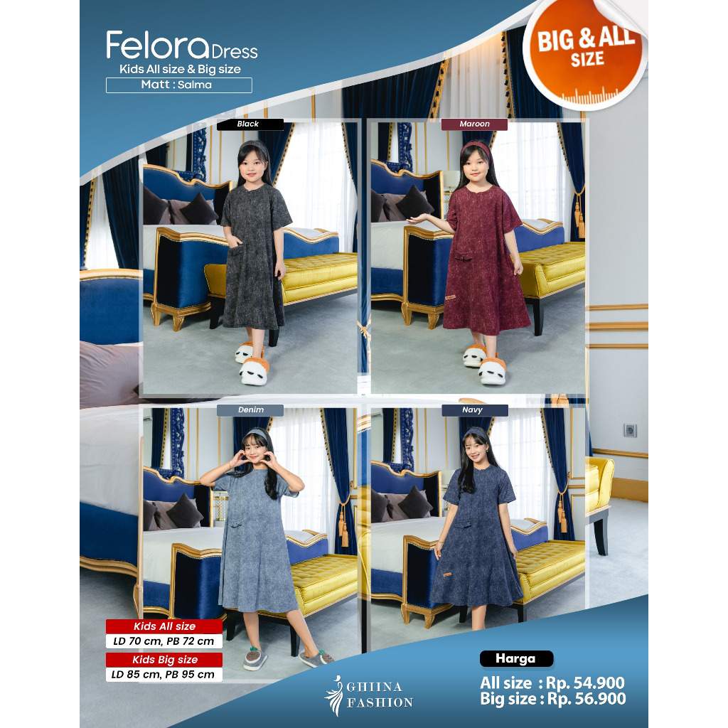 FELORA DRESS KIDS BY GHINA FASHION