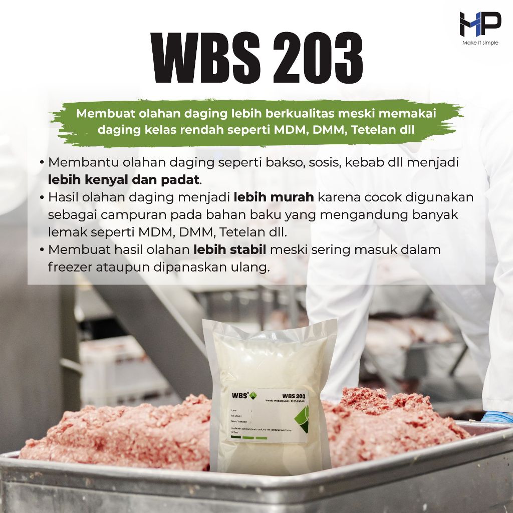 WBS 203 Pengenyal cilok dan pempek dos | pengikat lemak, mdm, tetelan | Pengenyal kebab, dimsum