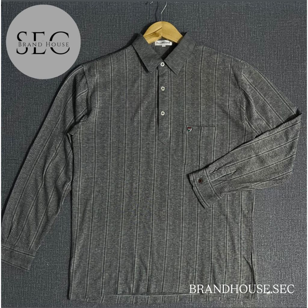 POLO GOLF SECOND POLO LENGAN PANJANG MOTIF BAHAN ADEM INDIAN
