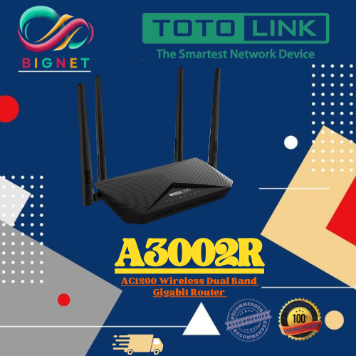 TOTOLINK  A3002R AC1200 Wireless Dual Band Gigabit Router