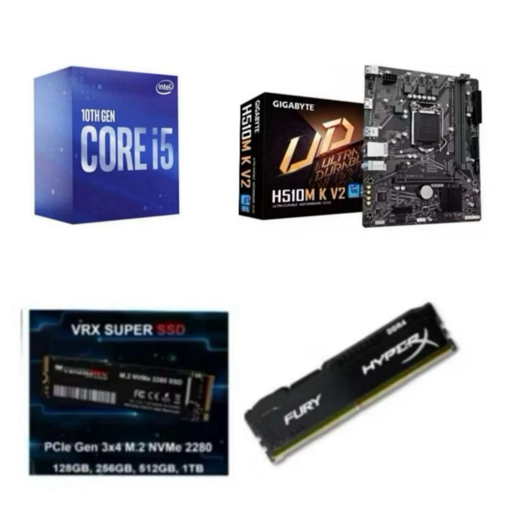 Paket Rakitan Processor Intel Core i5 10400 / i5 10400F Box Gen 10 LGA 1200 DDR4 NVME