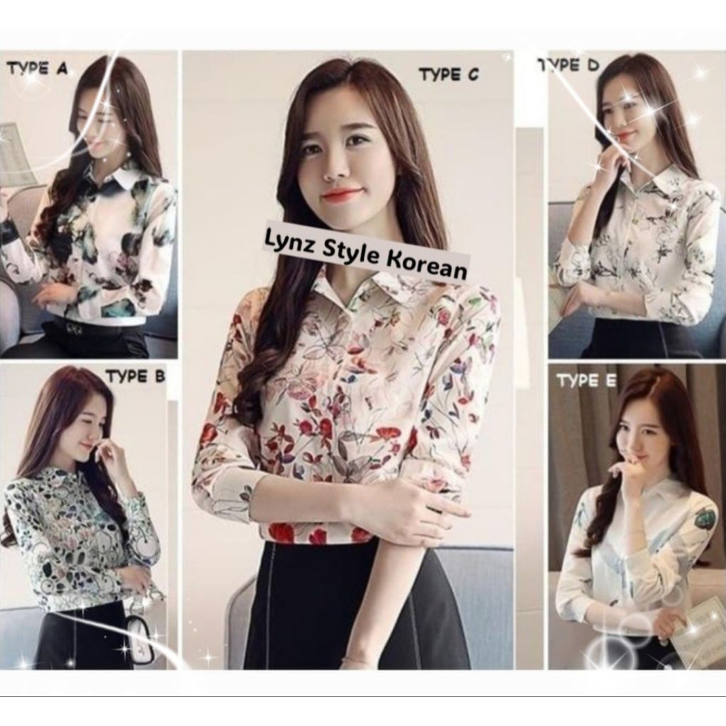 Kemeja Atasan Baju Putih Wanita Blouse Korea Import