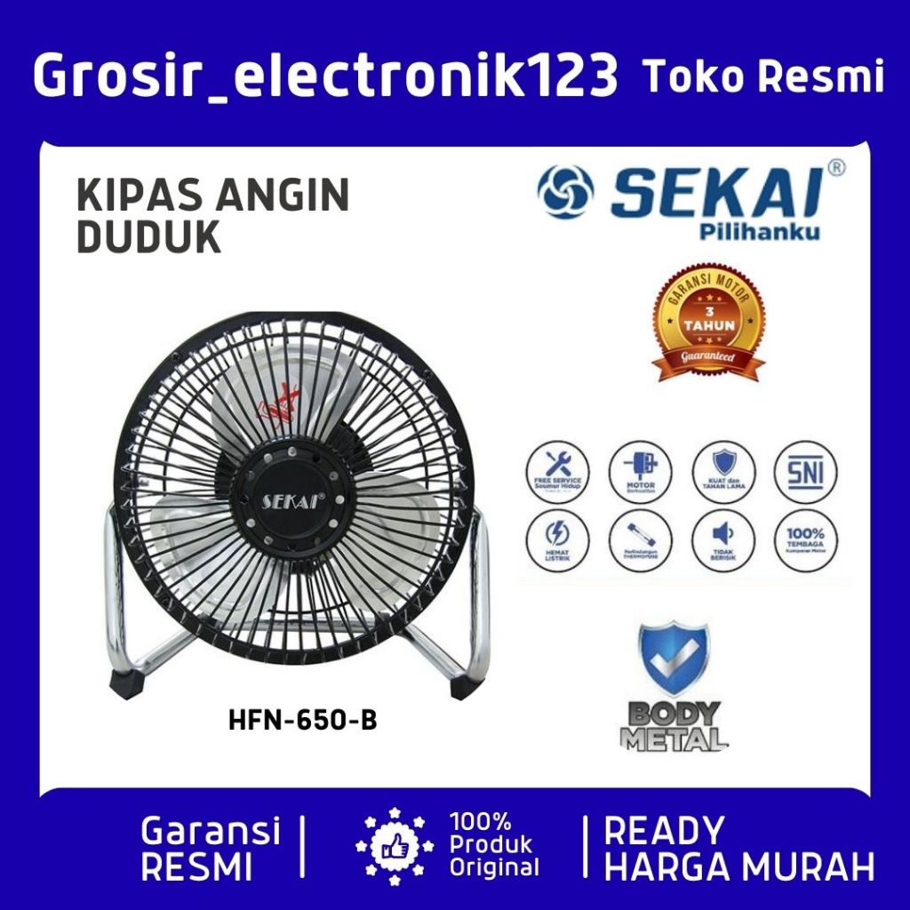SEKAI Desk Fan 6 inch HFN650 / Kipas Angin Meja HFN 650/HFN-650