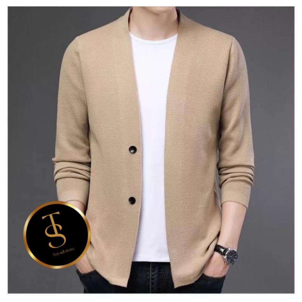 sweater cardigan kancing rajut pria dengan berbahan 100% cotton/ sweater rajut pria/ sweater rajut/ 