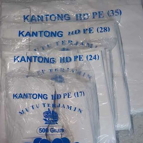 Kantong plastik putih susu 17cm 500gr - Kantong plastik putih susu 24cm 500gr - Kantong plastik puti