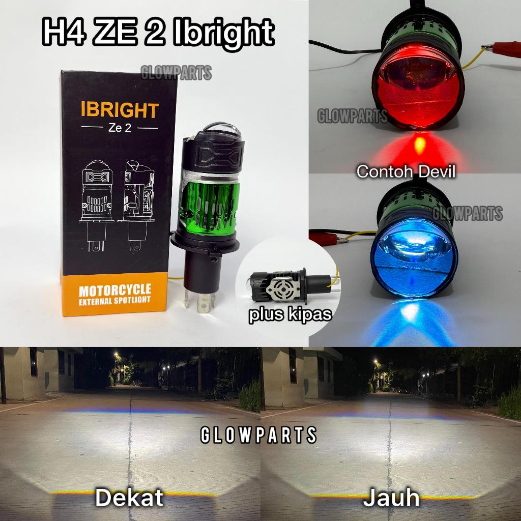 IBRIGHT ZE 2 - Lampu Utama H4 Led Plus Kipas Pendingin