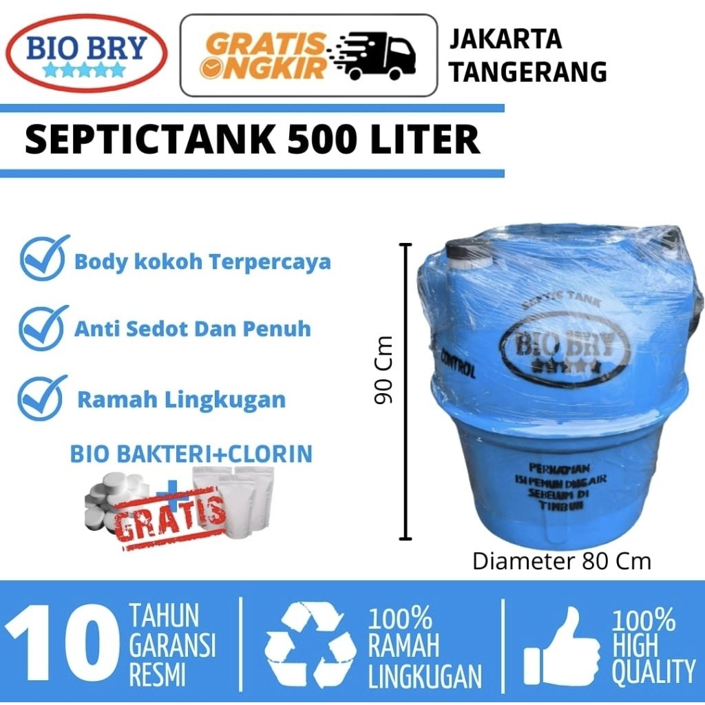 SEPTICTANK,500LITER, BIOBRY, BIOFILL,BIOTECH, BERKUALITAS.