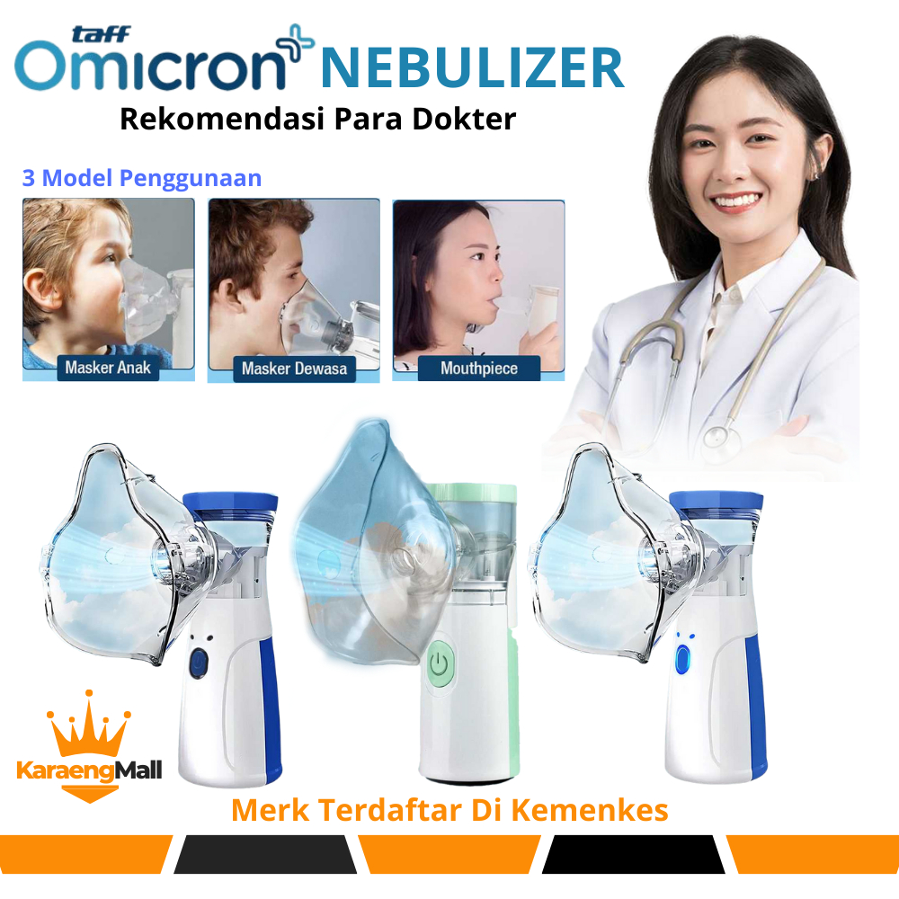 KaraengMall Nebulizer Alat Uap Terapi Bantu Pernapasan Mengencerkan Dahak Portabel Handheld Inhaler 