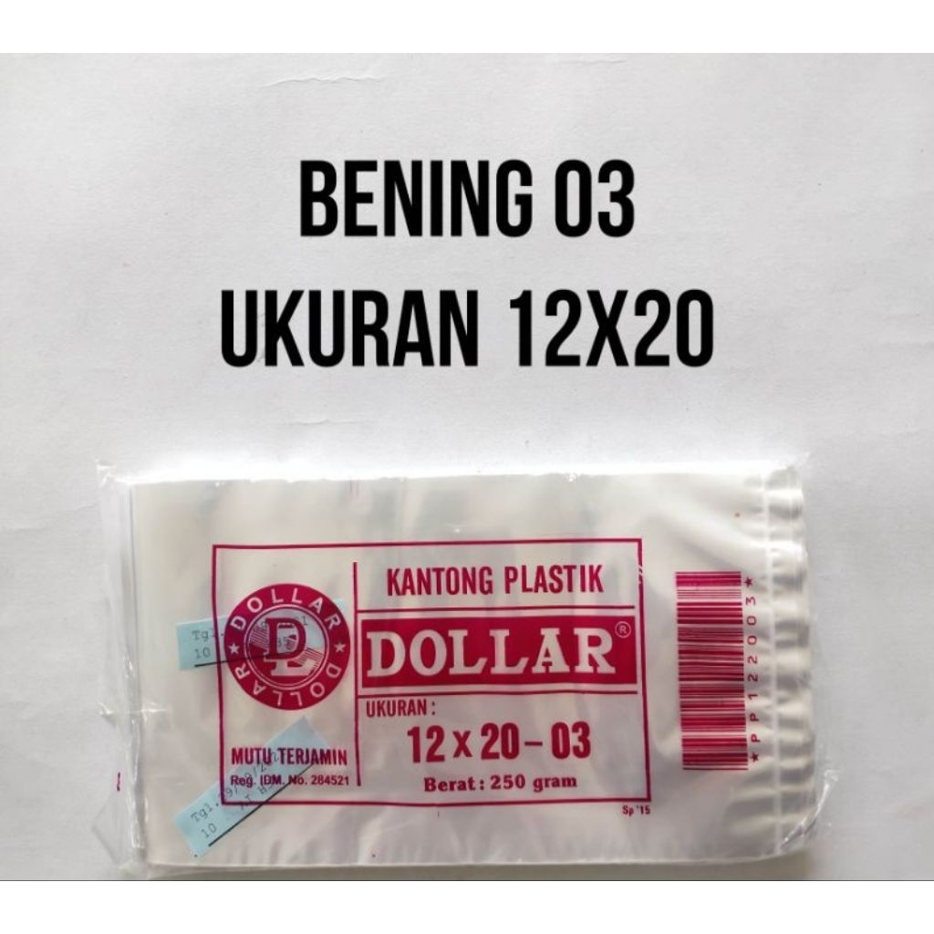 PLASTIK DOLLAR BENING UKURAN 10 X 20 11 X 20 12X 20 -03
