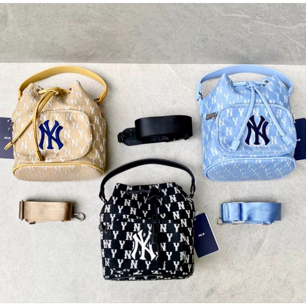MLB NY JACQUARD MONOGRAM BUCKET BAG SLINGBAG