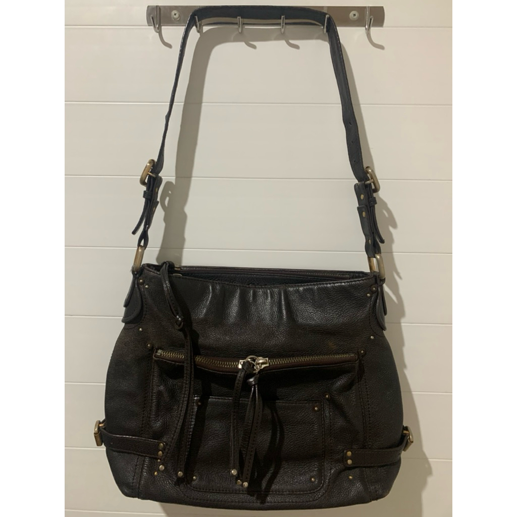 Preloved tas kulit wanita warna cokelat