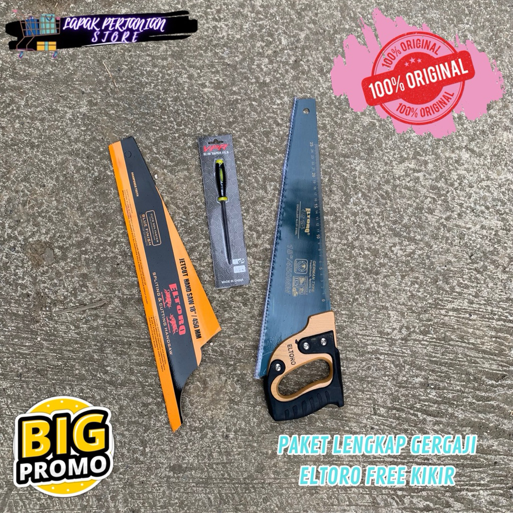 (NEW) Gergaji Kayu Super Tajam Eltoro FREE KIKIR Anti Selip - Gergaji Bambu Siap Pakai Murah - Gerga