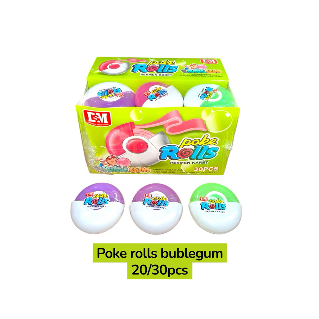 

PERMEN GULUNG BUBLE ROLLS POKEROLS 30PCS