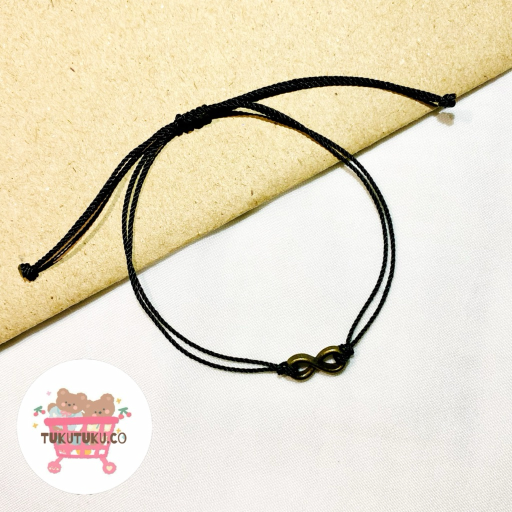 Gelang Pria Infinity / Gelang Wanita Infinity / Gelang Couple Infinity / Gelang Infinity Hitam / Bra