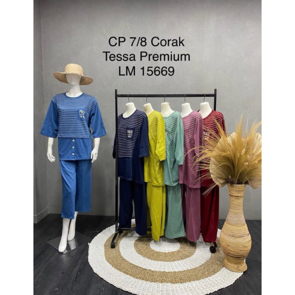 (New)  Tessa Baju Tidur celana panjang CP T7/8 STANDARD dewasa / remaja Celana Panjang Setelan baju 